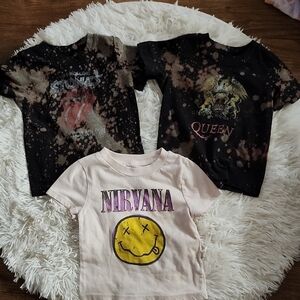 Toddler Band Tee Bundle! Queen, Rolling Stones (18M) & Nirvana (3T) Music Lovers